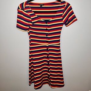 TOPSHOP x NORDSTROM rainbow skater dress